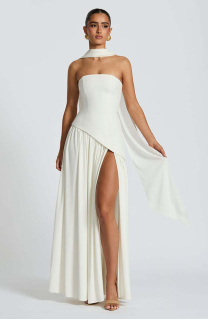 Elegant Bodycon Long Dress with Crossover Strap