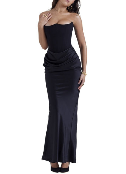 One Shoulder Pleated Bodysuit Dress